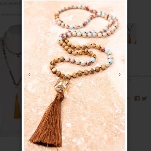 Bohemian “ Tama “ Boho Beaded Necklace with Yarn Tassle R3A